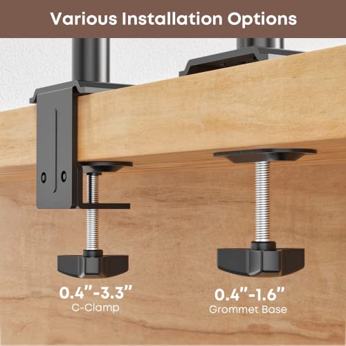 IMtKotW Single Monitor Desk Mount for 13-35 Inch Screens, Up to 22 lbs, Ultrawide Arm Mount for Flat & Curved Screens with VESA 75x75 to 200x200, Includes Cable Clips by IMtKotW - Image 6