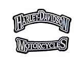 Bestickter Biker-Aufnäher Harley Davidson Motorrad-Patch, schwarz, bestickt, Motorrad/Biker-Aufnäher