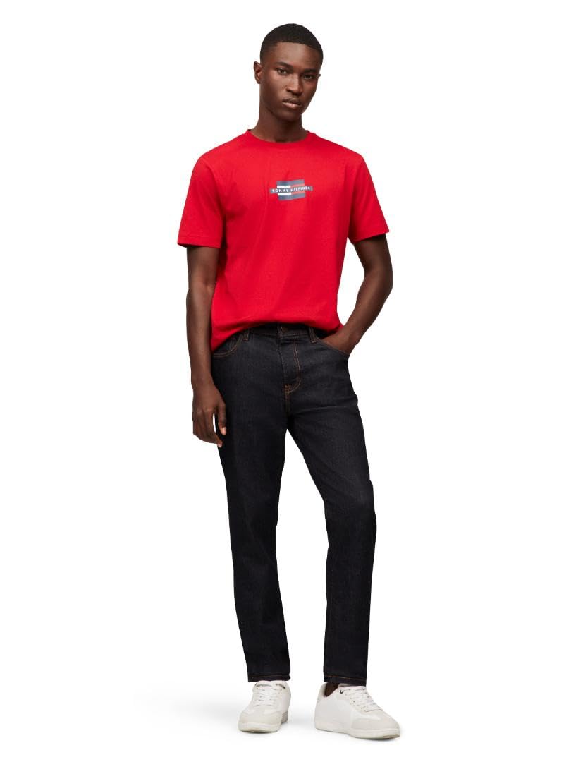 Tommy Hilfiger Short Sleeve Cotton Graphic T-Shirts with Printed Logo T-Shirt in Cotone a Maniche Corte con Logo Stampato Uomo (Pacco da 1)