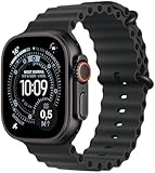 Apple Watch Ultra 3 GPS + Cellular 49 mm Premium Smartwatch für Lauftraining und Kombinationssport mit robustem Titangehäuse in Schwarz und Ocean Armband in Schwarz