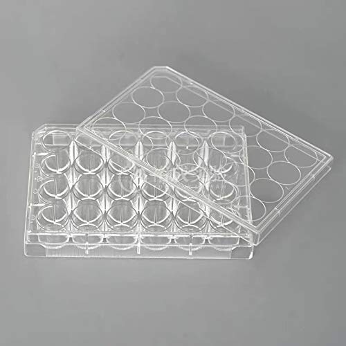 24 Well Plates - with Lid, Flat Bottom, Individual Pack (Pack of 12)