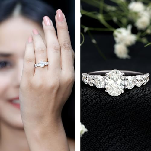 Certified Lab Grown Diamond 6X8mm Oval Engagement Ring, Ef-Vs Quality, 2 Carat Diamond Ring - With Jewelry Box2