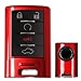 iJDMTOY (1 Exact Fit Gloss Metallic Red Smart Remote Key Fob Shell for Cadillac ATS CTS DTS XTS Escalade or Chevrolet C7 Corvette, etc