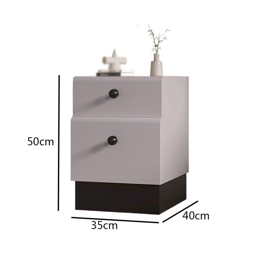 Stolik pomocniczy Home Bedroom Guest Room Small Wooden Nightstand Narrow Side Mezzanine Cabinet Gray z miejscem do przechowywania (średni)