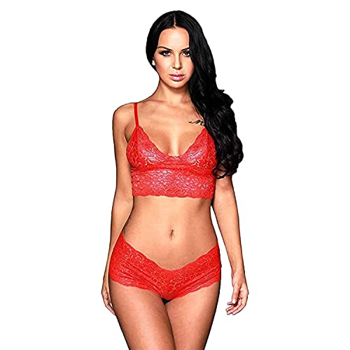 Image of Honeymoon Dress Transparent Net Western Babydoll Lingerie Set for Honeymoon Hot & Sexy Night Dress Couple Romance Dress Sexy Lingerie for Women Hot Red Lingerie