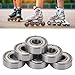 HERCHR 608 2RS Ball Bearings, 8PCS Bearing Steel Double Sealed Miniature Deep Groove for Furniture Wheel, Skateboards, Inline Skates, Scooters (7mm x 22mm x 9mm)