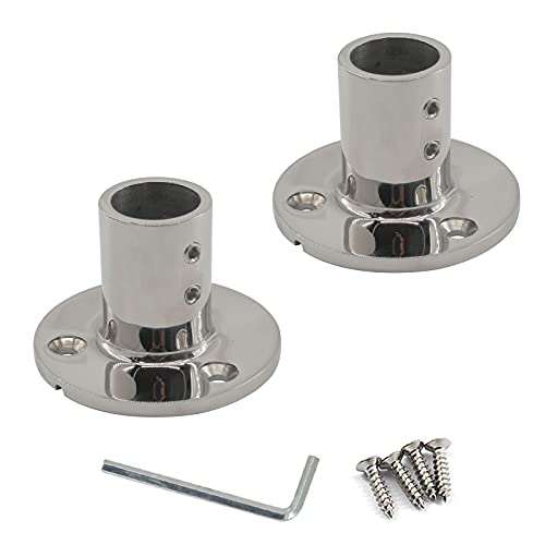 Zerniple - Supporto a flangia per barche, in acciaio inox 316, 90 gradi, confezione da 2