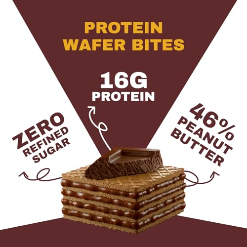 Image of BRB Shortcuts - Protein Wafer Bites | Chocolate Flavour | 16g Protein | Filled With Natural Peanut Butter | Zero Refined Sugar, No Palm Oil, Healthy Snack | 2 x 100g Box (Pack of 3)