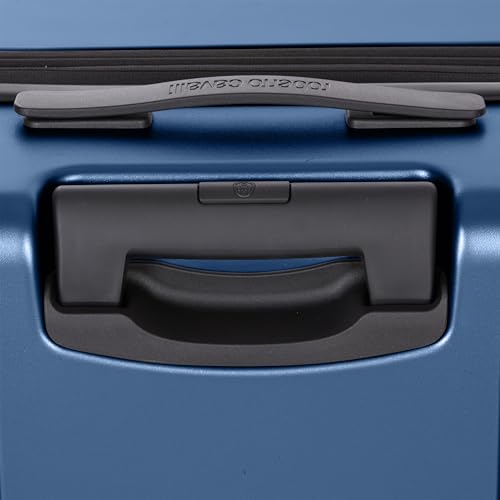 ROBERTO CAVALLI LOGO Luxury 3 Piece Luggage Set, Expandable Hard Shell Suitcases with 8 Spinner Wheels, Combination Lock Large Suitcase Set for Men and Women -Navy Blue4