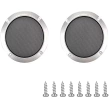 10" Universal Speaker Grille Mesh Cover, Round Decorative Ring Woofer Protection Grille Protective Cover for Cars Home Stereo DIY Accessories Silver with 8Pcs Screws - 2 Pcs