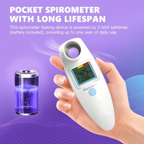 Nascool SMPF-2S Digital Peak Flow Meter,Home Medical With Tracking Software Manually Recording-Accurate&Reliable Spirometer thumb #3