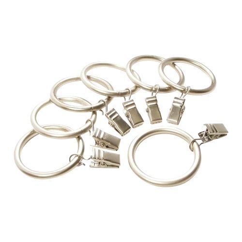 Anello Premium Clip Rings for Drapery Rod - Made of Extra Thick Solid Iron Capable of Holding Heavy Curtains and Drapes - Set of 14pcs - Satin Nickel