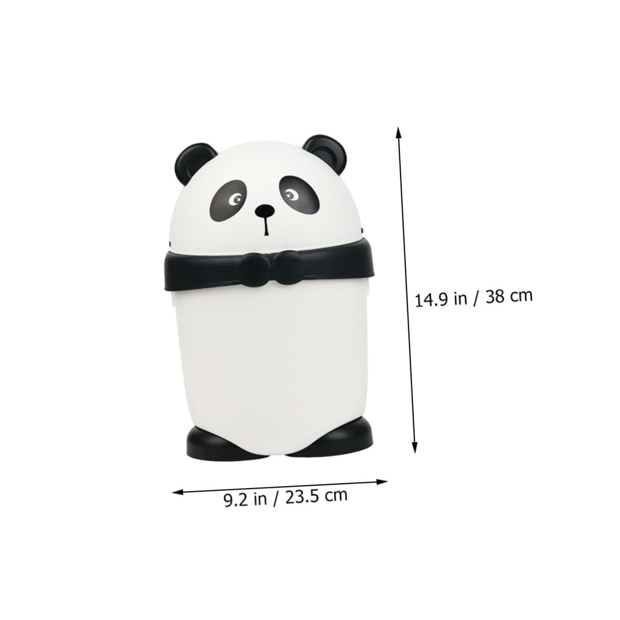 Cartoon Panda Trash Can Lid Cute Small Waste Bin for Boys and Girls .5 Gallon for Home Use and Nursery Fun Design for Children