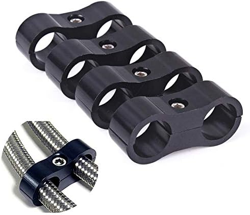 X AUTOHAUX 2pcs Car AN12 24mm Hose Separator Clamp Oil Line Brake Line Aluminum - View #6