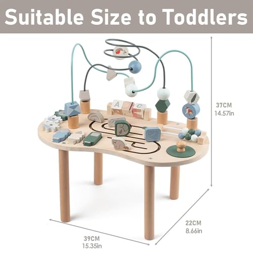 Table éducative en bois avec station d'apprentissage créative et robuste - 2