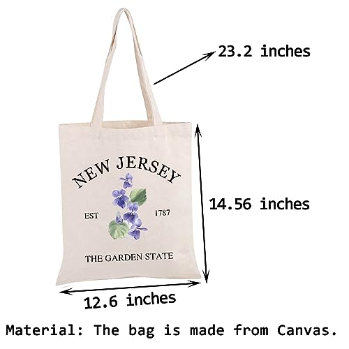 Bolso tote de New Jersey, Estado fundado en 1787 'The Garden State', orgullo de nativos de New Jersey, regalo miniatura 4