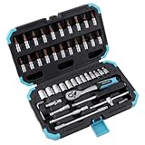 Cecotec Maletín Portaherramientas 46 Piezas ToolBox KRK 2200. Carraca Profesional de 72 Dientes, Maletín Resistente