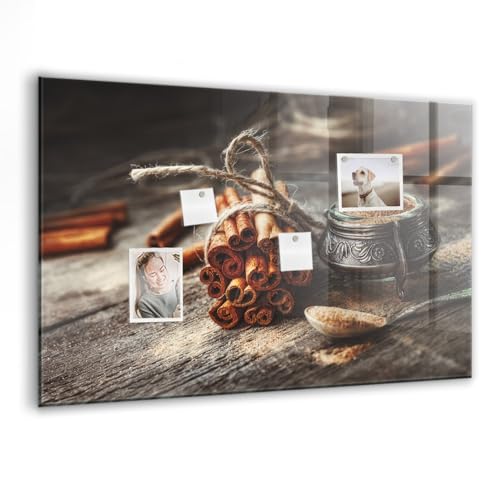 Tableau magnétique en verre 90x60 cm cannelle pour optimiser l'organisation de votre bureau chic