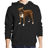 Mezcla de algodón suave Sudadera con capucha de mezcla de algodón unisex con capucha para perro Bulldog, color negro, Negro, L