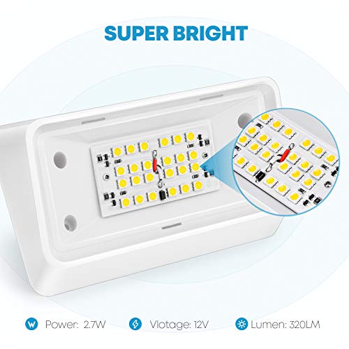 Kohree 320 Lumen Led Rv Porch Light Exterior Utility 12V Lighting Fixture Led Panel, Replacement Lighting For Rvs, Trailers, Campers, 5Th Wheels. White Base, Clear And Amber Lenses Included 2 Packs #TOP3