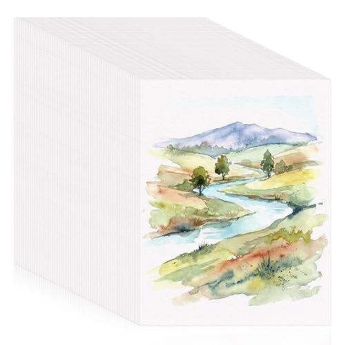 120 Sheets Large Watercolor Paper Bulk 140 lb/300 GSM Cold Press Paper White Water Color Paper for Students Adults Artists Drawing Gift Cards(11 x 14 inch)