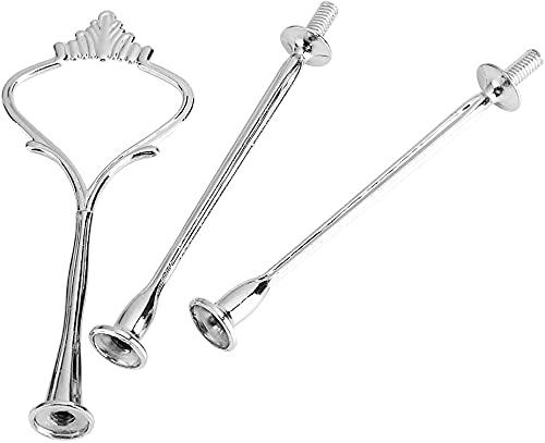 Poignée de support de cupcake multi-couches avec kit de fixation stable argent - 3