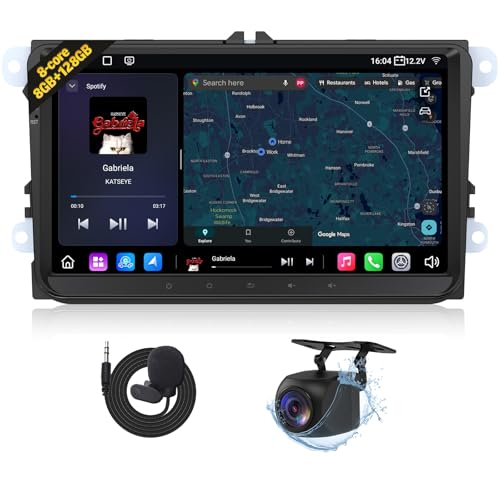 Eonon Autoradio 9 Pouces pour Volkswagen, Seat, Skoda, Polo, Golf V/VI, Android 13, 8 Go + 128 Go, 4G, CarPlay, Android Auto, WiFi, GPS, Bluetooth, DSP, EQ,...