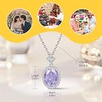 CZ Collier pendentif pour les femmes, Collier en pierre gemme violette Mode Bijouterie , Colliers Pendentif solitaire pour la fête, Mariage, Port quotidien , Ajustable 16 chaîne de pouce
