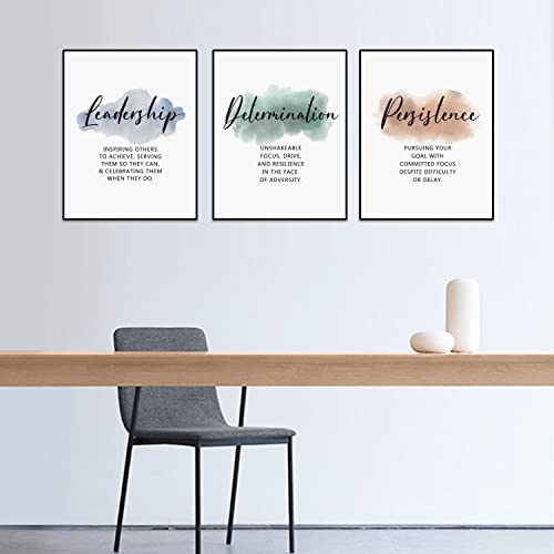 Oflydesigns Leadership Office Wall Art Set Of 3 Prints Inspirational Office Decor Determination Persisitence Quote Boss Lady Home Office Work Home Decor Unframed thumb #3