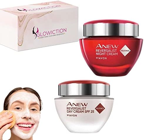 Anew Reversalist Day Cream moisturiser for face SPF25,Skin Care,Reversalist Night Cream,Lifting Dual Eye Cream,C Vitamin Serum,Protinol Power Serum,Facial Skin Care Sponge,Full Facial Care Set(Day,Night)