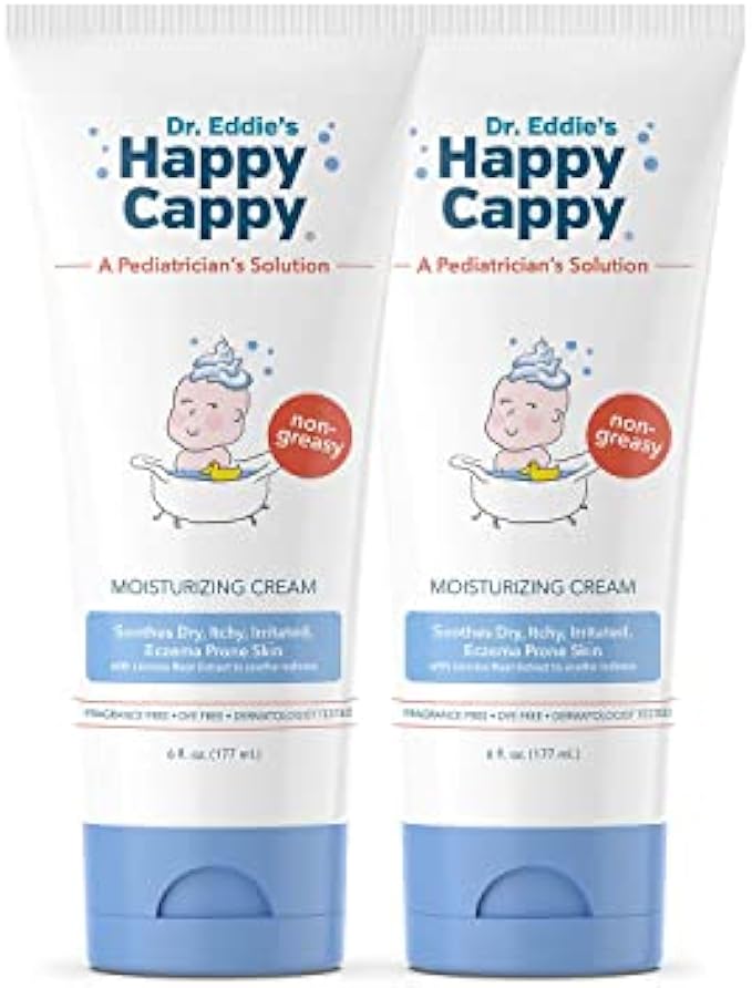 Happy Cappy Dr. Eddie's Pediatrician-Formulated Moisturizing Baby Lotion - Gentle, Paraben Free, Hypoallergenic, Sulfate Free - Soothes Dry Skin, Eczema and Reduces Redness, 6 oz each, 2-Pack