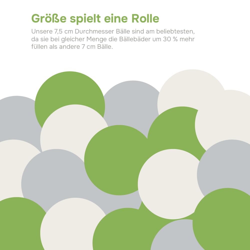 Bio Euro-Plus aus 100% Biokunststoff Ø 7,5 cm Babybällebad Bälle Nachhaltiges Spielen