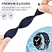 EasEasy Compatible for Samsung Galaxy Watch 8 40mm 44mm Bands, Waterproof Soft Silicone Rubber Strap & Secure Folding Buckle Design for Galaxy Watch 8 Classic 46mm Replacement Band-Navy