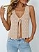 LILLUSORY Crochet Tops for Women Summer Vacation Outfits Beach Coverup Going Out Tie Front Spring Sweater Vest 2025 Fashion Apricot M