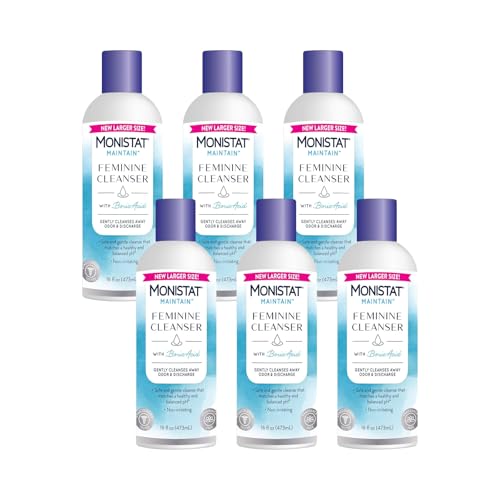 Image of Monistat Feminine Cleanser, Fragrance Free Feminine Wash, 16 FL OZ (Pack of 6)