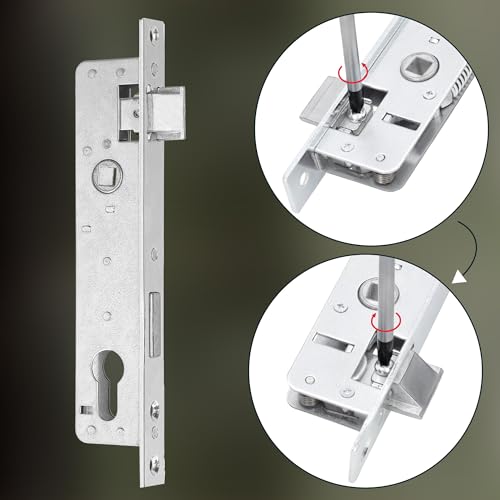 KOTARBAU® Einsteckschloss 90/20mm DIN Rechts/Links Profilzylinder Schloss Türschloss Haustür Rohrrahmenschloss mit Gegenplatte Verzinkt Rostfrei