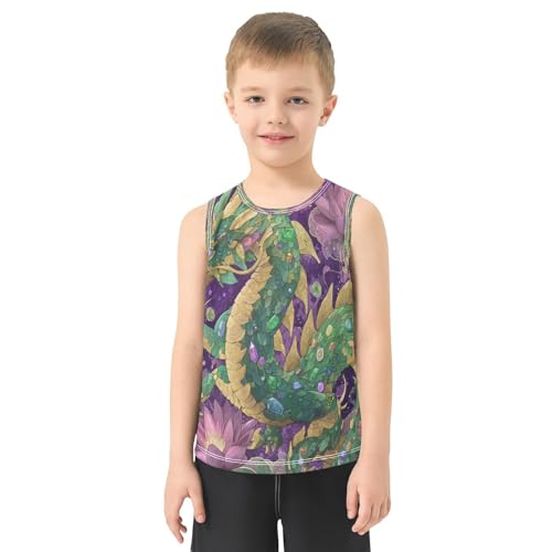 Jeweled Dragon Purple Boys Tank Tops Toddler Sleeveless Tank Top Undershirts for Boy,3T2