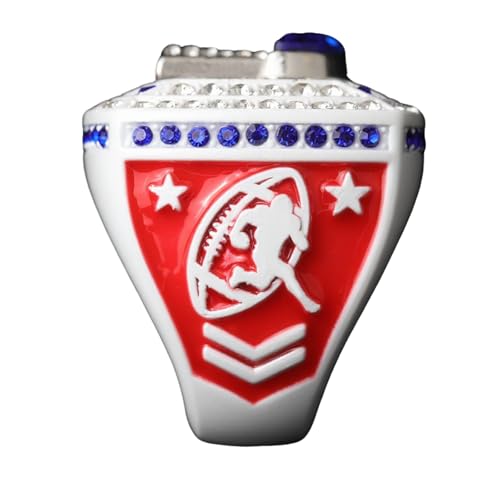 Image of 12 pcs Pack FFT02 6 Styles Football Championship Trophy Ring Champion and Finalist Awards Finger Size 9