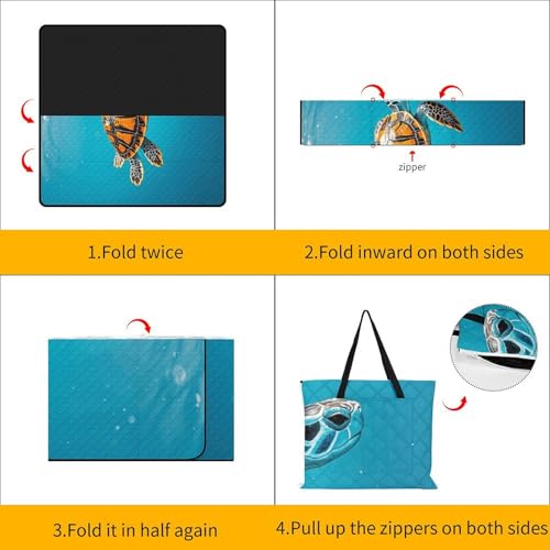 Couverture imperméable pliable avec fermeture éclair bâche de plage - 5