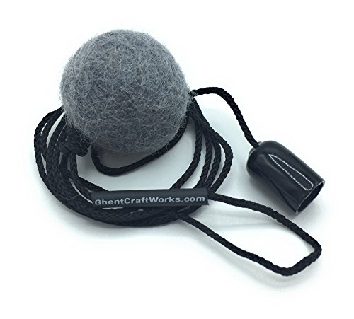 Ghent Craft Works Designer Cat Toy Wand Attachment with 100% Wool Felt Ball. M1 Red Dot Revenge Red Felt Ball Cat Toy Attachments (Slate - Large)â€¦