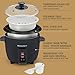 Elite Gourmet Electric Rice Cooker with Steam Tray and Non-Stick Inner Pot Makes Soups, Stews, Grains, Cereals, Keep Warm Feature, 6 Cups Cooked (3 Cups Uncooked), Black