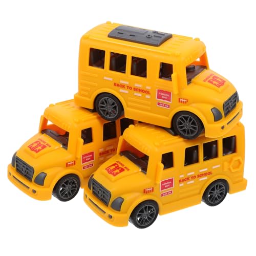 Garneck 3Stücke Rückziehauto Schulbus Spielzeug