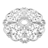 Fabrication artisanale : avec une finition classique en plâtre et en gypse, cette rosace de plafond allie le design orné d’un médaillon traditionnel à des matériaux modernes pour une beauté et une fiabilité durables. médaillon décoratif pour ventilateur de plafond, grand médaillon rond