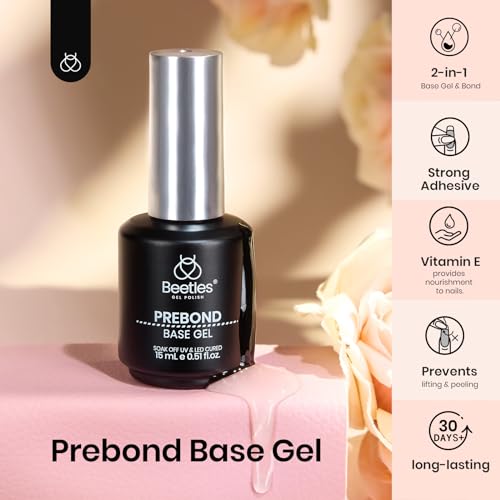 Image of Beetles Gel Base Coat 15ml Prebond Base Gel Polish Soak Off UV LED Nail | Prebond base gel creates a smooth foundation for gel polish with soak off removal and lasting wear.