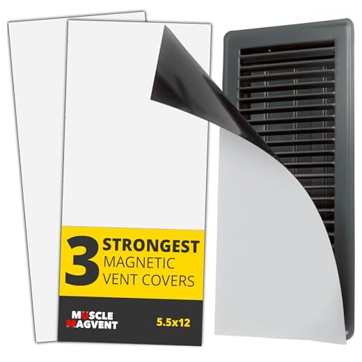 Strongest Available Magnetic Vent Cover 5.5" x 12" (3 Pack), Superior Hold Vent Covers for Home, Air Vent Covers for Floor, Wall, Ceiling Vents, RV, Easily Cut to Any Size