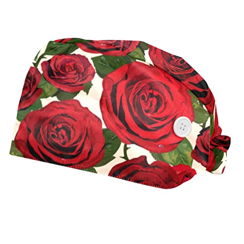 Chapeaux de travail fleurs anti-serrement JDEZ lot de 2 casquettes bouffantes confort