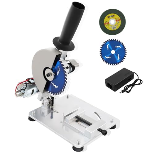 Sierra de corte, sierra ingletadora de mesa de 4 pulgadas, 2 cuchillas, 7 velocidades, 9000 RPM, ángulo y altura ajustable, máquina de corte portátil para acero, aluminio, madera, acrílico