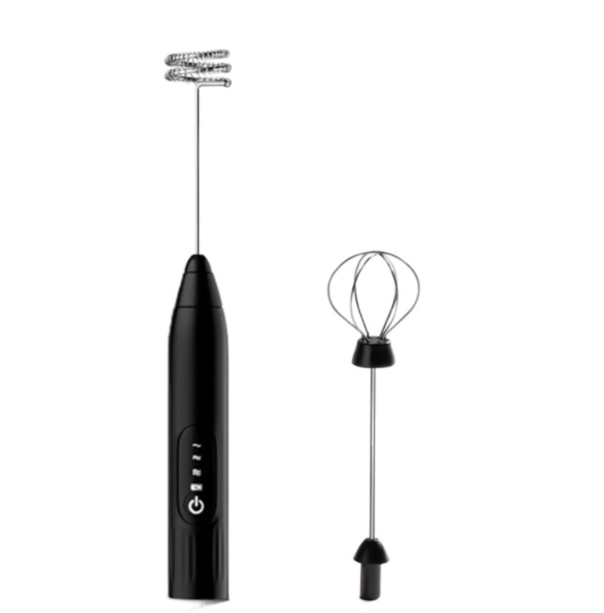 Espumador de Leche, Espumador De Leche Recargable USB Mezclador De Alimentos Eléctrico Espumador De Café Batidora De Mano Batidora Bubbler Leche para Capuchino(Black)