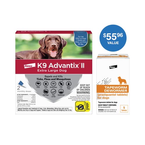 K9 Advantix Xl Dog 2 Pack + Tapeworm Dewormer Dog #TOP1