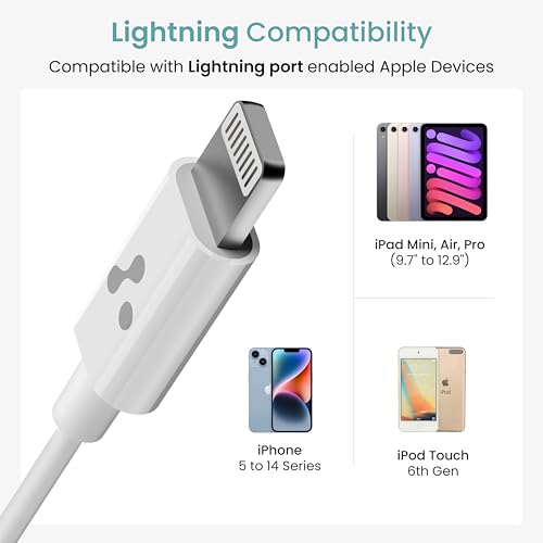 Image of Ambrane Lightning to 3.5mm Audio Earphones Jack Adapter | AUX Cable, Port Converter for iPhone 14, 13, 12, 11, X, XS, 8, 7, 6S, SE, iPod, iPad | Headphone & Car Stereo Connector | White (AOTG-LX1)